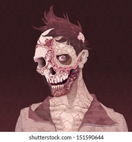Cosas que nos convierten en zombis: Moda. Ilustración de horror y vector