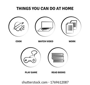 Things You Can Do at Home Icon Logo Template