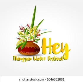 Thingyan, Myanmar Traditional Assorted Flower Pot, Water Festival , Asia,