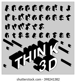 Think 3D Font - Black