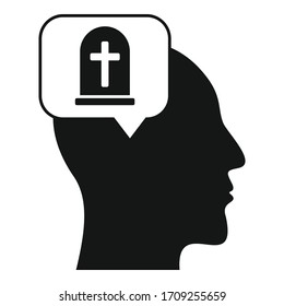 Think about death icon. Simple illustration of think about death vector icon for web design isolated on white background