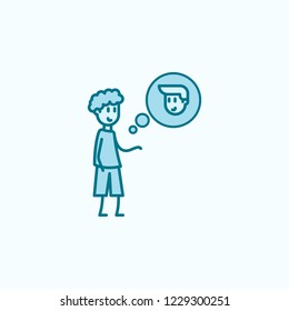 think about friend 2 colored line icon. Simple colored element illustration. think about friend outline symbol design from friendship set