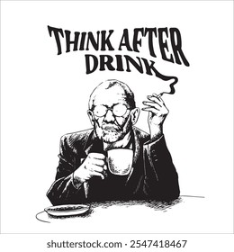 think after drink ilustration vector