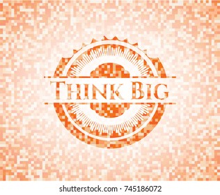 Think Big abstract orange mosaic emblem