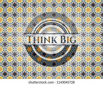 Think Big arabesque emblem. arabic decoration.