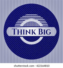 Denken Sie an Big-Badge mit Denim-Textur