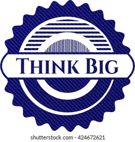 Denken Sie an Big-Badge mit jean-Textur