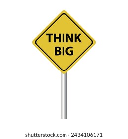 think big with blue cloud background, motivation poster businessman thinking big,