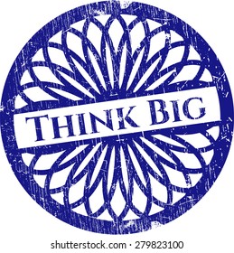 Think big blue rubber stamp