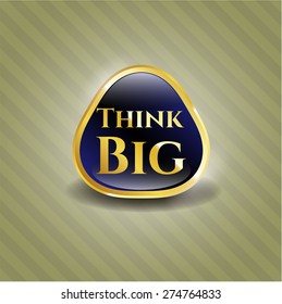 Think big blue shiny emblem