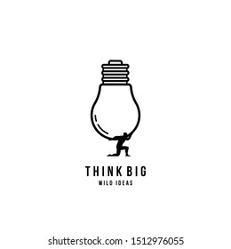 think big creative ideas logo icon vector illustration template