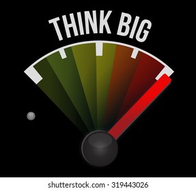 Think big meter sign concept illustration design 