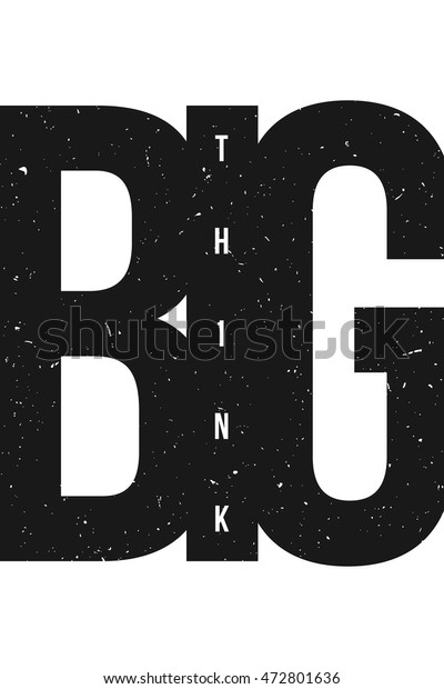 Think Big Poster Quote Poster Living Stock Vector Royalty