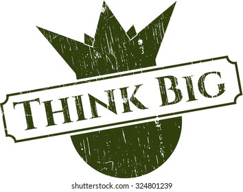 Think Big rubber stamp with grunge texture