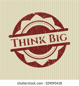 Think Big rubber stamp with grunge texture