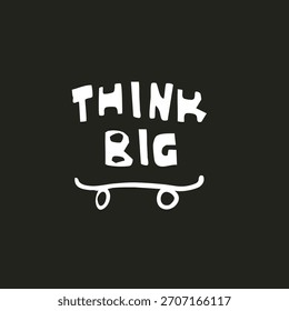 Think big with skate icon vector