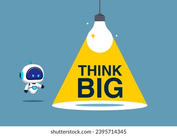 Think big start small. Creative Motivation Quote. Flat vector illustration
