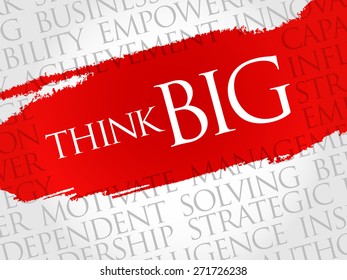 Think Big word cloud, business concept