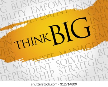 Think Big word cloud, business concept