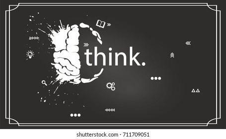 Think brain creative vector illustration 