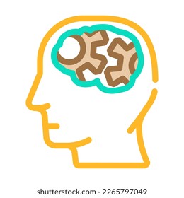 pensemos en el vector del icono del color humano del cerebro. pensemos en el signo humano cerebral. ilustración de símbolo aislado