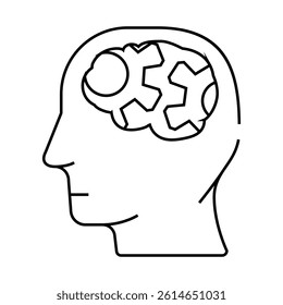 think brain human line icon vector. think brain human sign. isolated contour symbol black illustration