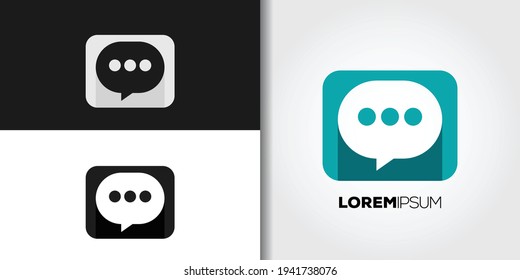 pantalla de la plantilla de conjunto de logotipos de charla de burbuja