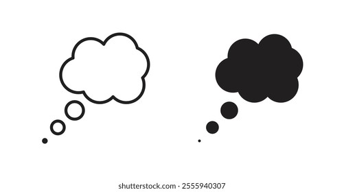 Think bubble flat simple vector symbols illustration.