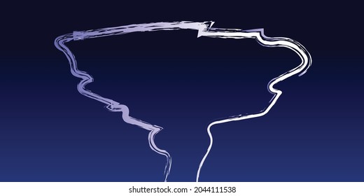 think bubble gradient blue background