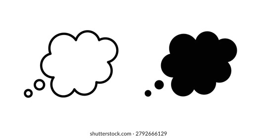 Think bubble icon design. Editable silhouette and Thin Stroke outlined icons pack
