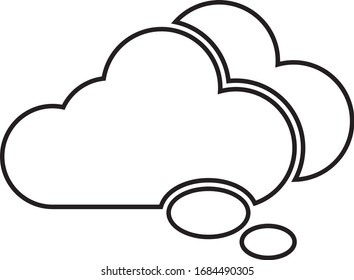 Think Bubble Icon Design einzeln auf weißem Hintergrund