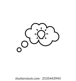 Think bubble icon Flat art illustration in outline