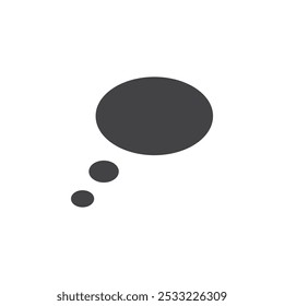 Think bubble icon Flat simple outline set