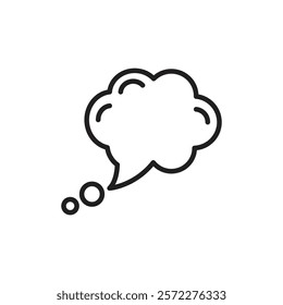 Think bubble icon Flat vector set outline