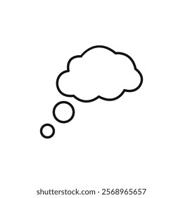 Think bubble icon Isolated flat vector in outline