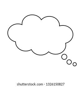 Think bubble icon isolated on white background. Trendy think bubble contour in flat style. Modern thin line template for social network, label, sticker and app.Creative art concept,vector illustration