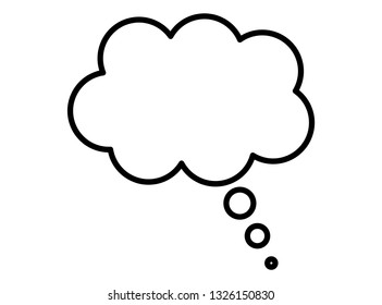 Think bubble icon isolated on white background. Trendy think bubble contour in flat style. Modern thin line template for social network, label, sticker and app.Creative art concept,vector illustration