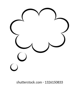 Think bubble icon isolated on white background. Trendy think bubble contour in flat style. Modern thin line template for social network, label, sticker and app.Creative art concept,vector illustration