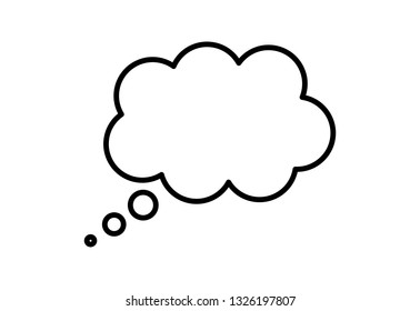 Think bubble icon isolated on white background. Trendy think bubble contour in flat style. Modern thin line template for social network, label, sticker and app.Creative art concept,vector illustration