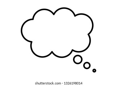 Think bubble icon isolated on white background. Trendy think bubble contour in flat style. Modern thin line template for social network, label, sticker and app.Creative art concept,vector illustration