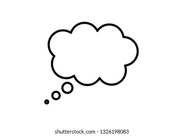 Think bubble icon isolated on white background. Trendy think bubble contour in flat style. Modern thin line template for social network, label, sticker and app.Creative art concept,vector illustration