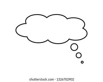 Think bubble icon isolated on white background. Trendy think bubble contour in flat style. Modern thin line template for social network, label, sticker and app.Creative art concept,vector illustration