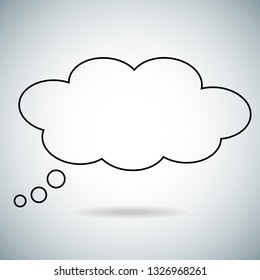 Think bubble icon isolated on gray background. Trendy think bubble contour in flat style. Modern thin line template for social network, label, sticker and app.Creative art concept,vector illustration