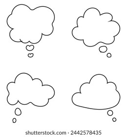 Think bubble icon isolated on white background. Trendy think bubble contour in flat style. Modern thin line template for social network, label, sticker and app. vector illustration. EPS 10