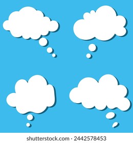 Think bubble icon isolated on white background. Trendy think bubble contour in flat style. Modern thin line template for social network, label, sticker and app. vector illustration. EPS 10