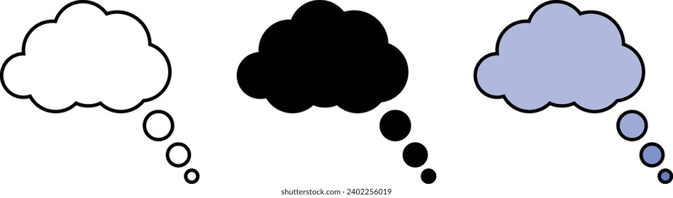 Think bubble icon lined, colored style. Vector illustration