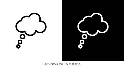 Piensa en el concepto de logotipo de icono de burbuja en trazos