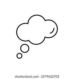 Think bubble icon logo sign set vector outline