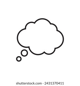 Think bubble icon. Think or speech bubble line vector icon.