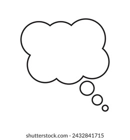 Think bubble icon. Think or speech bubble line vector icon.